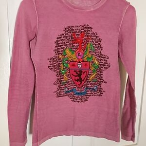 Pink Long Sleeve Graphic Shirt